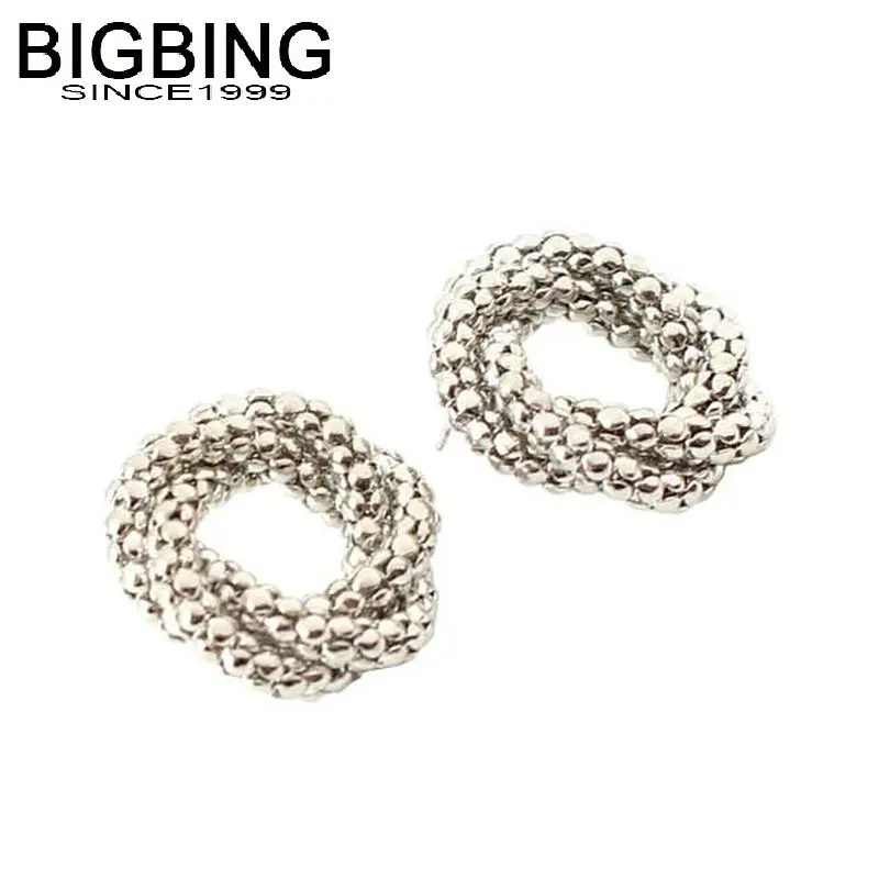 R344, BIGBING, ювелирное изделие, модная Серебряная цепочка, круглые серьги, серьги-гвоздики, модные женские серьги, высокое качество