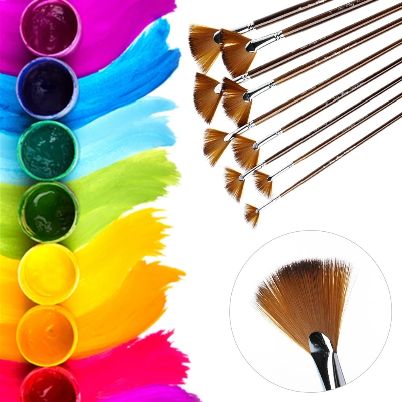 

9Pcs/set Watercolor Paint Brush Nylon Hair Painting Brush Oil Acrylic Painting Brush Pen Set for Art Supplies