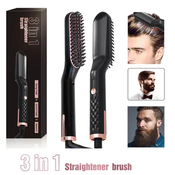 

3 in 1 New Arrival Hair Comb Beard Straightener Hair Straightener Electic Beard Hair Comb for Men