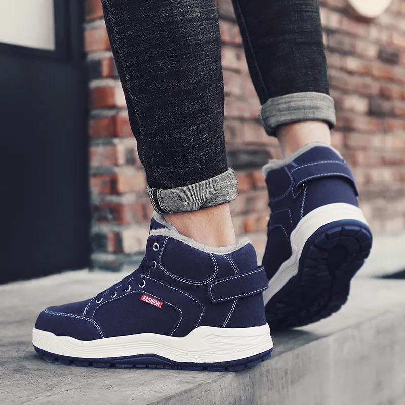 AGUTZM Mens Boots Winter Snow Boots Men Winter Shoes Warm Ankle Boots Warm Casual Shoes Men Plush Sneakers big size 39-48 Y870