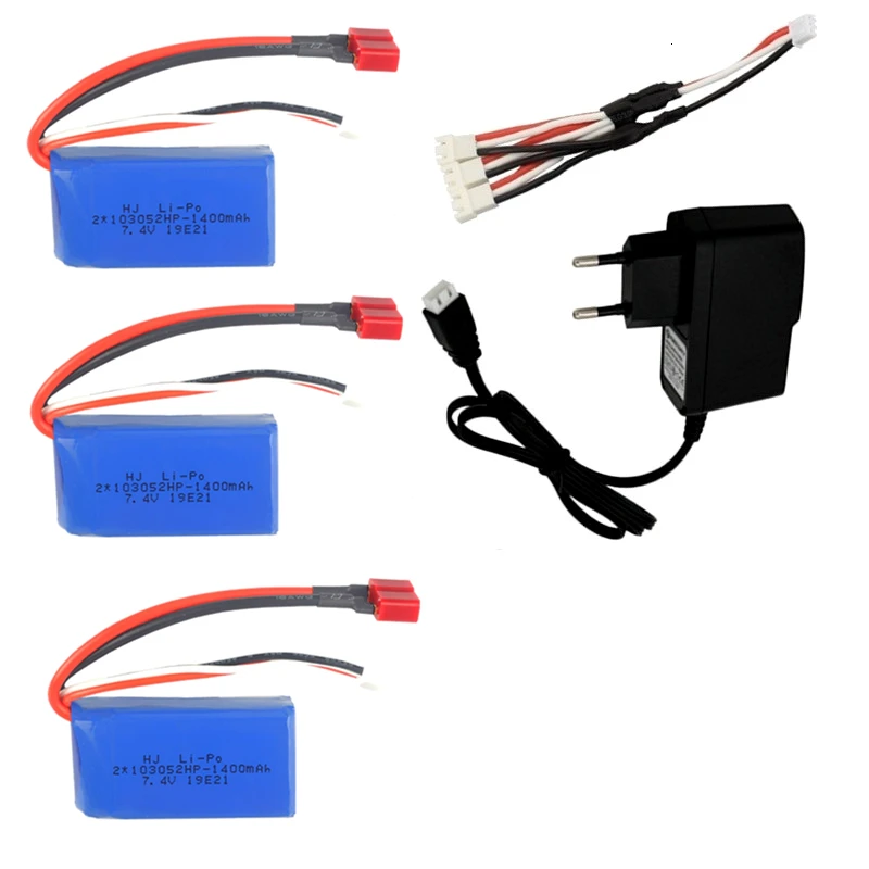 7,4 V 1400 мАч RC автомобиль Перезаряжаемые Батарея для Wltoys A949 A959-B A969-B A979-B K929-B автомобили Запчасти 7,4 v LiPo Батарея и Зарядное устройство