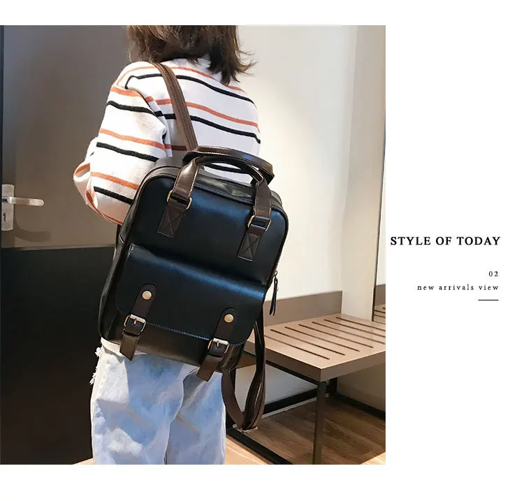 Mochila Feminina, школьные сумки с защитой от кражи, водонепроницаемые, для путешествий, в винтажном стиле, для ноутбука, коричневый кожаный большой рюкзак для женщин, дизайнерский