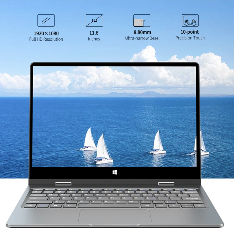 BMAX Y11 Laptop 11.6 Inch Quad Core Intel N4120 1920*1080 IPS Screen 8GB LPDDR4 RAM 256GB SSD ROM Notebook Windows10