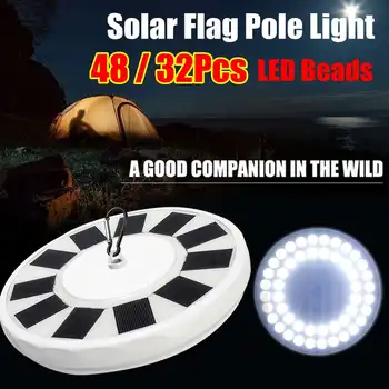 

32/48LED 2200mAh Camping Light Solar Powered Lamp Flag pole Flagpole top Bright Night Light outdoor Waterproof LED light