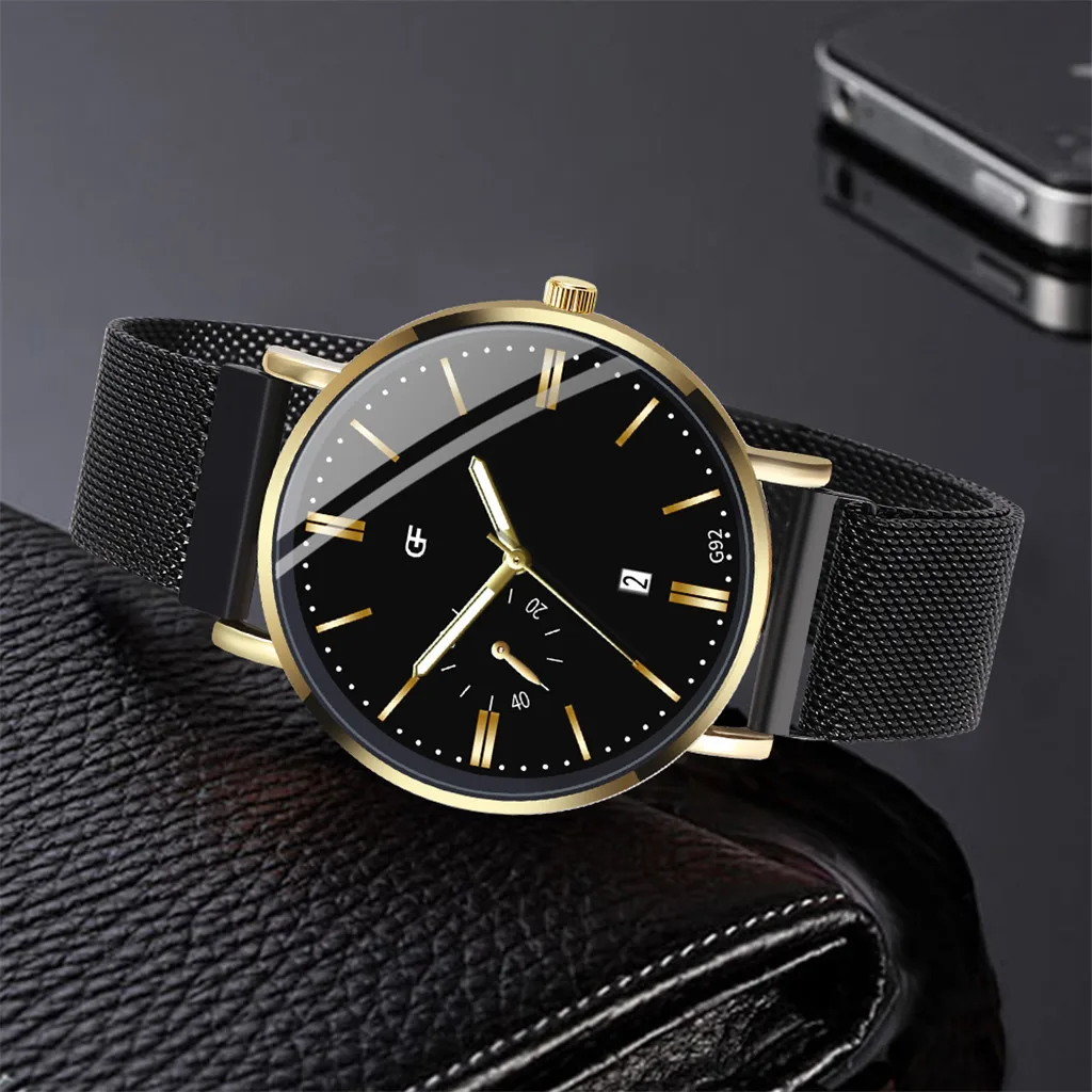 Мужские часы s relojes hombre простой стиль деловые часы мужские модные сетчатые часы с магнитным браслетом Мужские кварцевые часы