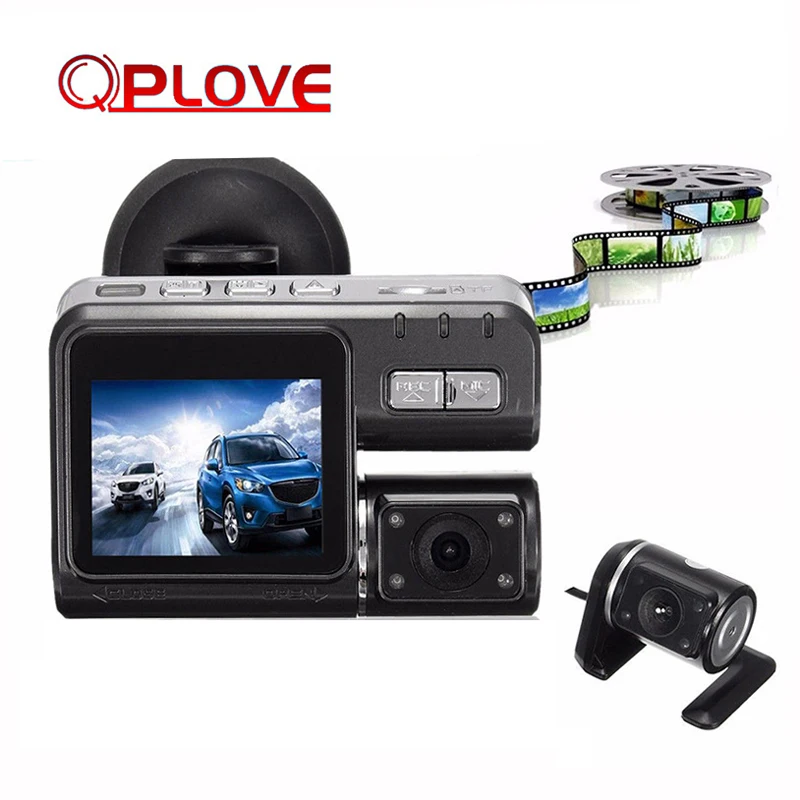 Автомобильный видеорегистратор QPLOVE HD с двумя объективами 1080 P g сенсор камера