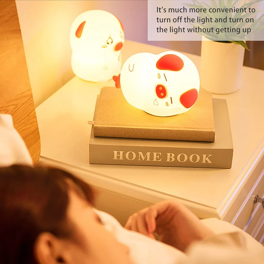 Cute Pig Night Light Silicone Children Birthday Gift Soft Cartoon animal children gadgets Funny Holiday Gift Girl toys #C