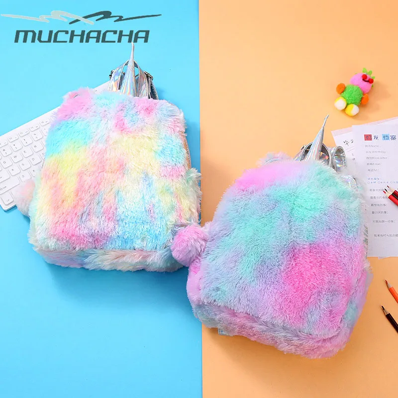 Прямая поставка модный кожаный рюкзак с голограммой из искусственного меха для