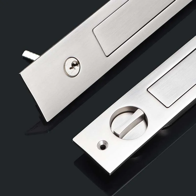 New sliding door lock, sliding door, wooden door, bathroom, bedroom, double-sided spring embedded folding door hook clasps