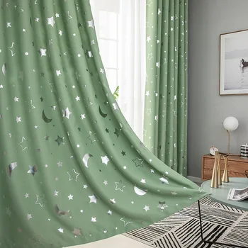 

1 Panel Star Moon Blackout Curtains For Boy Girl Bedroom Living Curtain Room Finshed Drapes 6 Curtain Color Room Kids Children's