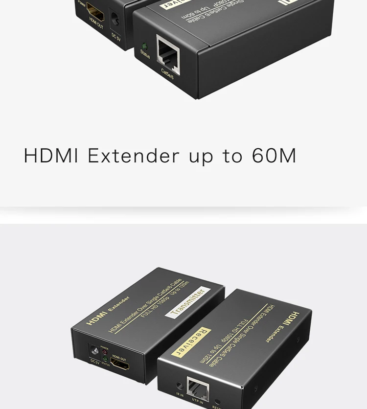 HDMI удлинитель по Cat5e Cat 6 IP TCP сигнал HDMI в Ethernet Lan конвертер 1080p HDMI передатчик приемник TX RX 60 м 120 м 150 м