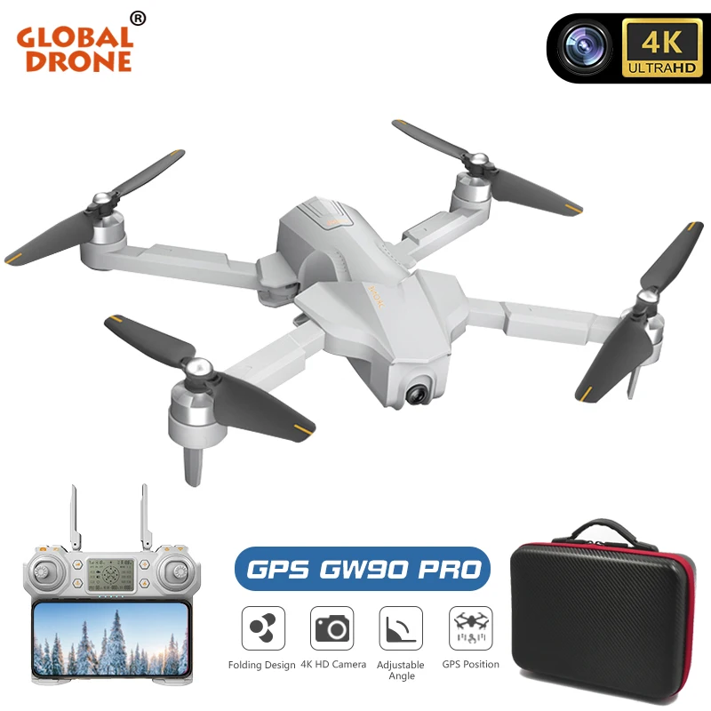 Дрон для селфи GW90 GPS дроны 4K HD камера Регулируемый карданный бесщеточный Wi Fi FPV