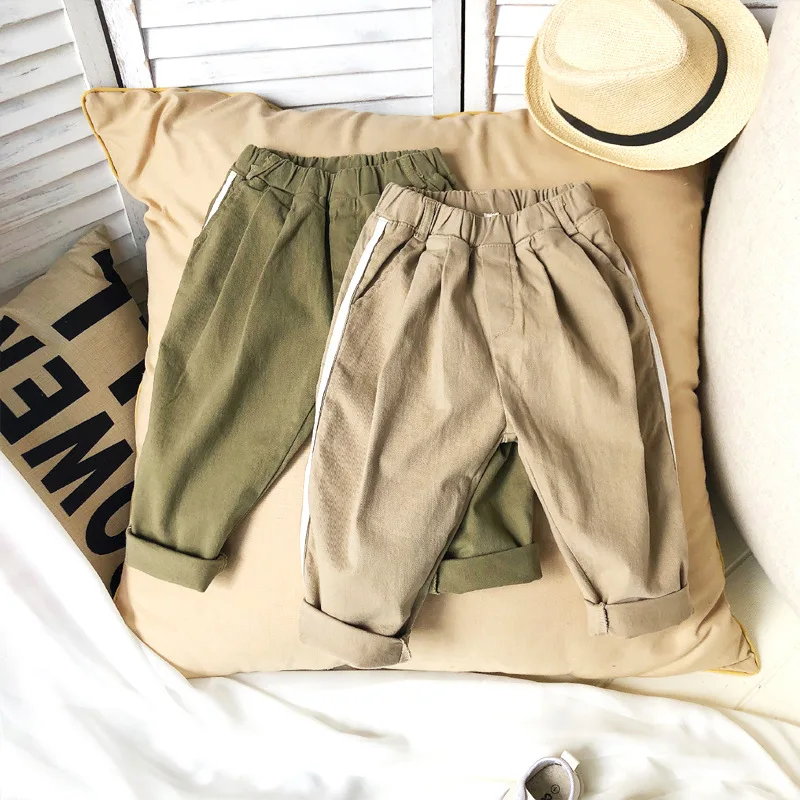 New Stylish Girls Boys Patchwork Pants Autumn Fashion Kids Harem Pants Baby Clothes 2-7t