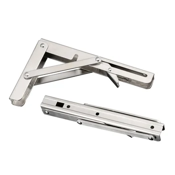 

HOT 2pcs Stainless Steel Folding Stand Table Bracket Shelf Bench 200kg Load Heavy NDS66