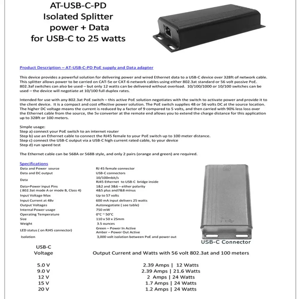 PoE+ к USBC power+ данные совместимы с планшетным компьютером, как microsoft Surface Go, samsung Galaxy Tab, Google Pixel телефоны