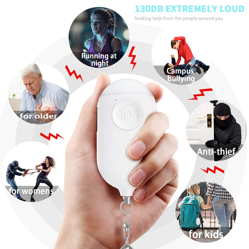 Personal Alarm Siren,Self Defense Alarm Keychian with Emergency LED Flashlight- Security Personal Protection Devices for Women
