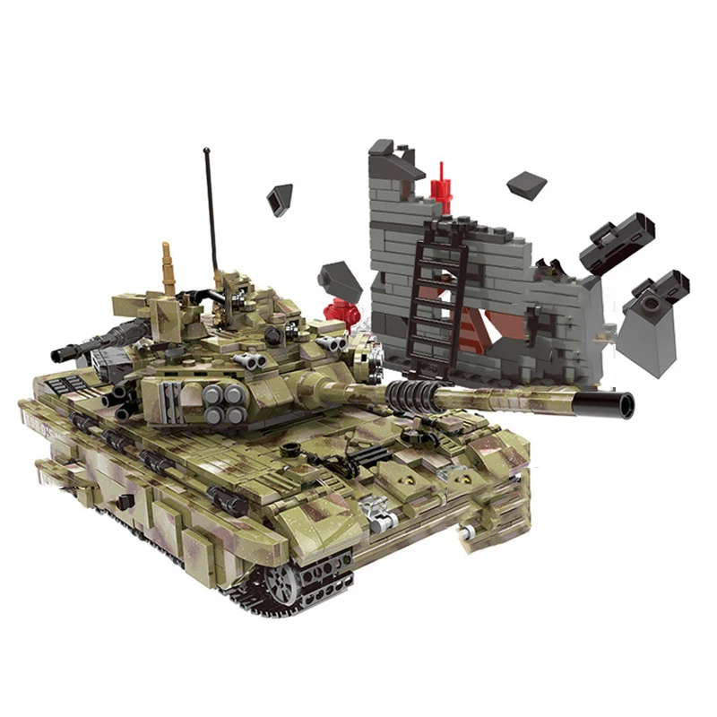 Военные русские танковые строительные блоки T90 Army Panzer Tiger Technic WW2 Weapon City