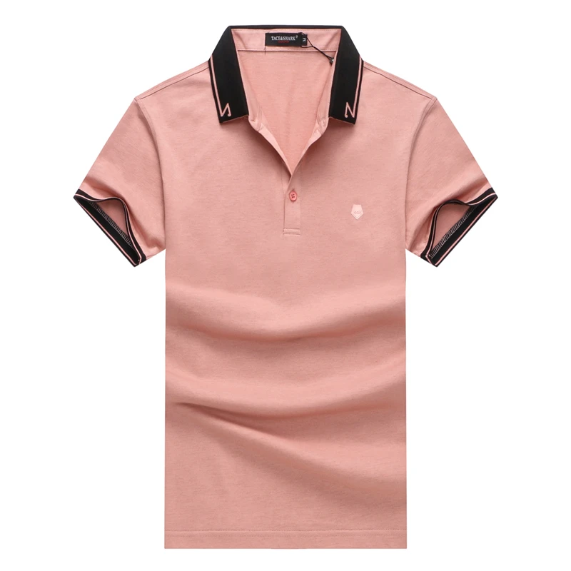 5 Брендовая индивидуальная рубашка поло с отворотом, Camisa Masculina, модная мужская рубашка поло, деловая Повседневная однотонная мужская рубашка 3XL - Цвет: 5