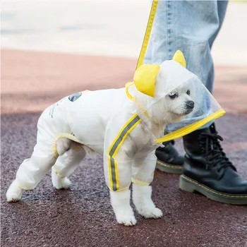 

Transparent Waterproof Pet Dog RainCoat Pet Clothes Coats Dog Jumpsuit Pets Raincoat for Small Dog Puppy Rain Coat with Hood