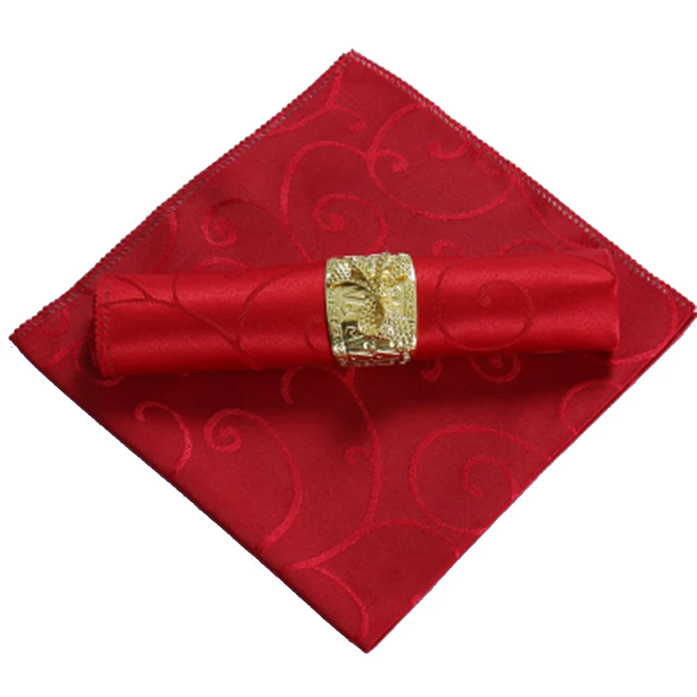 wine red Новинка Премиум хлопок Ресторан свадебный ужин ткань льняные салфетки цветочный дизайн - Цвет: wine red