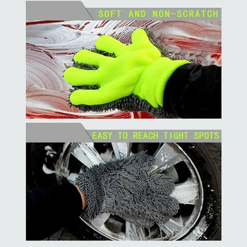 

Smearing Car Wash Gloves Scrub Two-Side Cleaning Home Exterior Interior