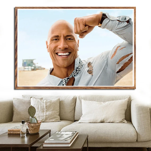 The Rock Dwayne Johnson Bodybuilding Pictures Printed on Canvas 4