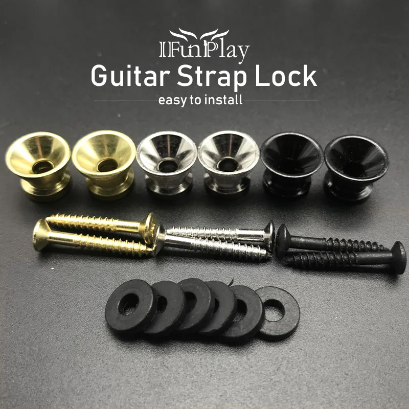 2pcs Black Metal Mushrooms Head Guitar Strap Buttons Strap Locks End Pins with Mounting Screws for Acoustic Classical Electric Guitar Bass Ukulele Black 2pcs Black Metal Mushrooms Head Guitar Strap Buttons Strap Locks End Pins with Mounting Screws for Acoustic Classical Electric Guitar Bass Ukulele Black