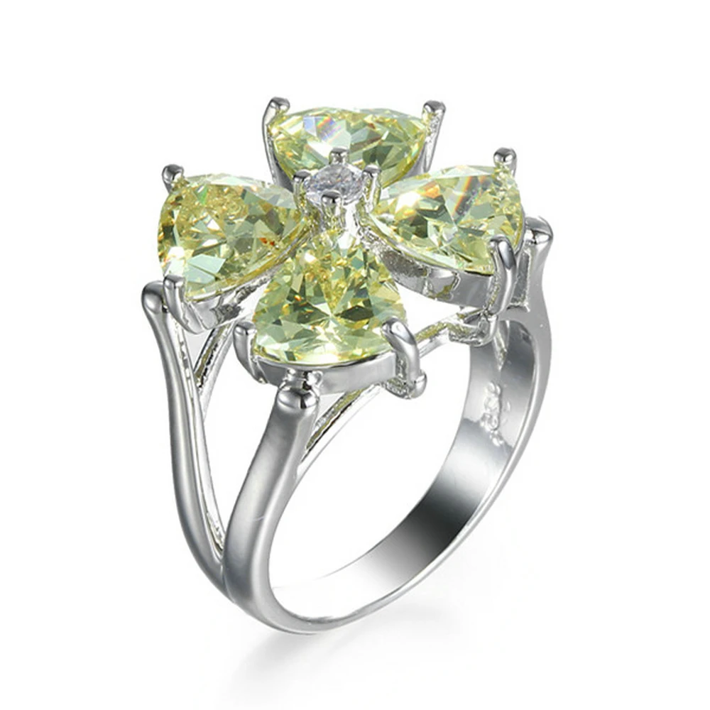 Модное классическое обручальное кольцо с платиновым покрытием большим