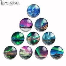 

10mm 12mm 16mm 20mm 25mm 30mm 511 Beautiful Aurora Mix Round Glass Cabochon Jewelry Finding 18mm Snap Button Charm Bracelet