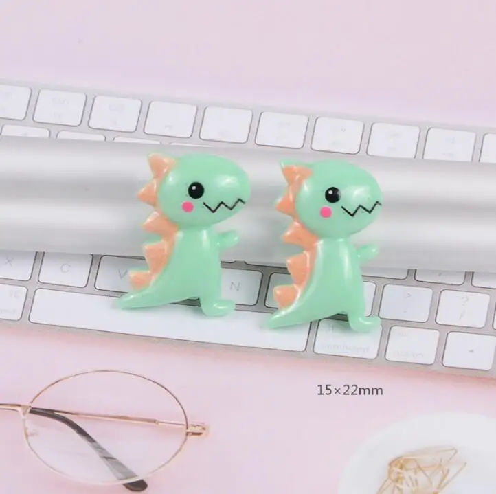 20 шт./партия Kawaii динозавр плоские резиновые Кабошоны Скрапбукинг для Hairbow центральное украшение DIY аксессуары для телефонов