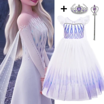 

2020 Girls Dress Elsa 2 Princess Role Prom Party Dress for Girls Anna Elsa Cosplay Party Costume Kids Clothing