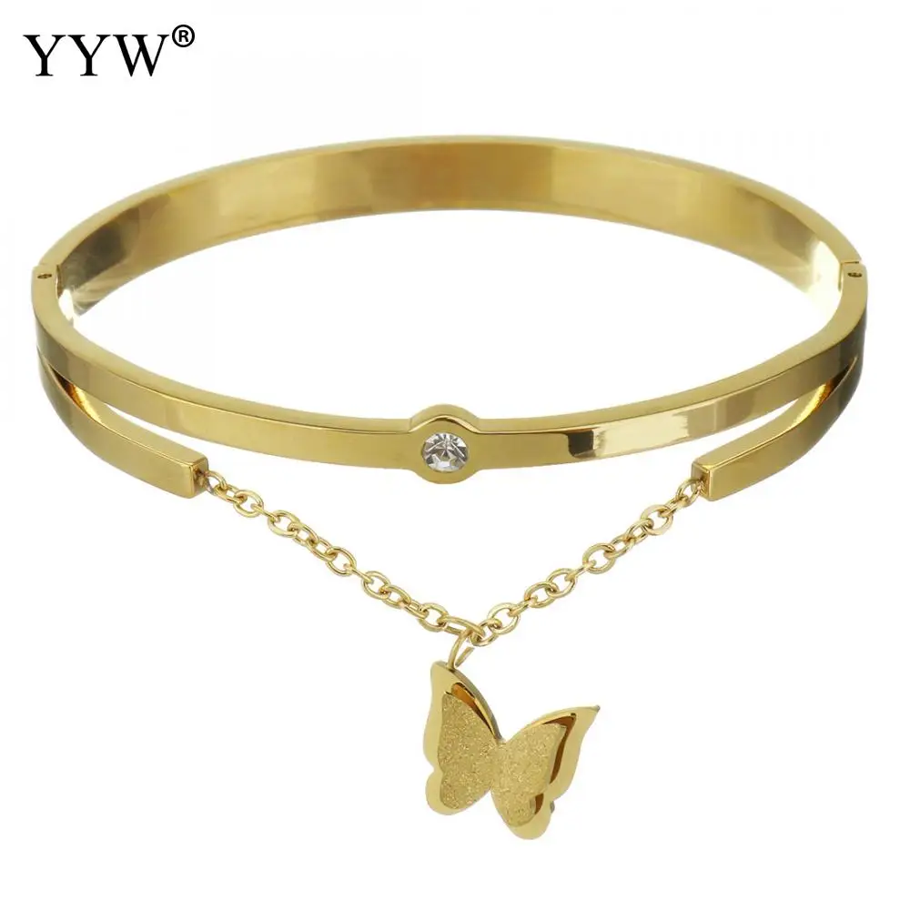 gold color plated Элегантный из нержавеющей стали серебряные гвоздики браслет для женщин браслеты и браслеты женские золотые Роскошные ювелирные изделия подарок Pulseiras Femininas - Окраска металла: gold color plated