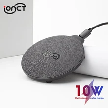 IONCT 10 Вт Быстрое беспроводное зарядное устройство для iPhone 11 pro X XR XS Беспроводная зарядка для телефона samsung USB qi зарядное устройство беспроводной кожаный коврик