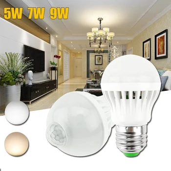 

5W E27 LED Bubble Bulb Infrared Sensor Light 85-265V Water Drop Bright