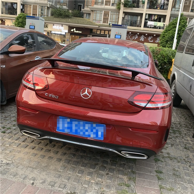 Для W205 Coupe спойлер- Mercedes-Benz W205 c-класс Coupe Спойлер ABS пластик Материал заднее крыло автомобиля Цвет задний спойлер