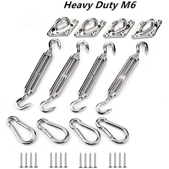 

Stainless Steel Awning Attachment Set Heavy Duty Sun Shade Hardware Kit Outdoor Camping Mat Garden Sun Awning Tool