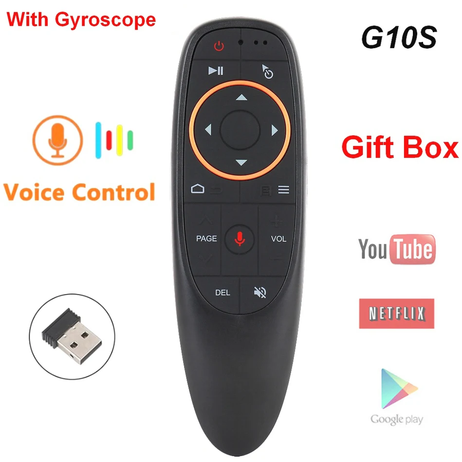 2.4G Fly Mouse Voice Air G10 G10S Pro Giroscopio A 6 Assi Ir Learning Air Remote Mouse Per Android Tv Box X88 Mini M8S A95X
