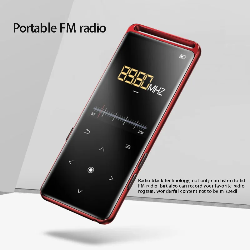 Аудио Walkman портативный спортивный Bluetooth MP3-плеер Металлический Мини с 1,8 дюймовым экраном Поддержка FM Bluetooth 5,0 Кнопка заднего света