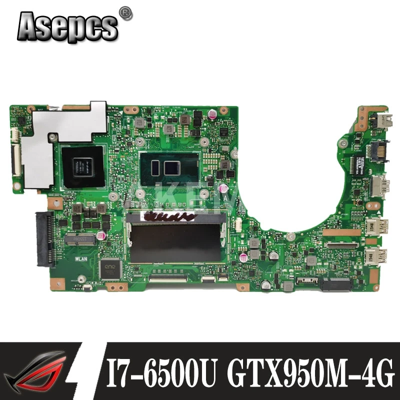 Akemy New! K501UXM материнская плата для ноутбука For Asus K501UW K501UQ оригинальная DDR4 4G-RAM I7-6500U