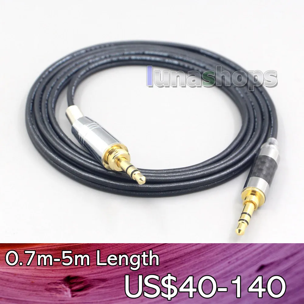 

LN007121 Black 99% Pure PCOCC Earphone Cable For Audio-Technica ATH-pro500mk2 PRO700MK2 PRO5V M50 M50RD