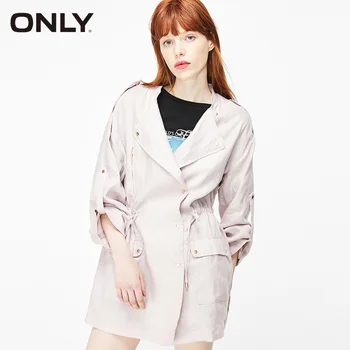 

ONLY Women's Spring Loose Fit Linen Trench Coat |119136517