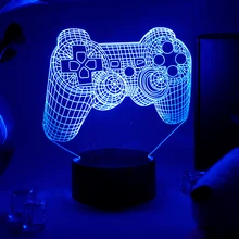 Iluminação da sala de jogos decoração 3d visão led night light console do jogo controlador ps ícone lâmpadas luz da noite para o quarto