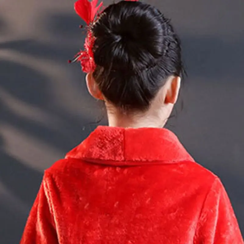 Kids Princess Thicken Plush Wraps Shawl Flower Girls Long Sleeve Bolero Shrug Cape Wedding Birthday Party Jacket with Pompom Tie