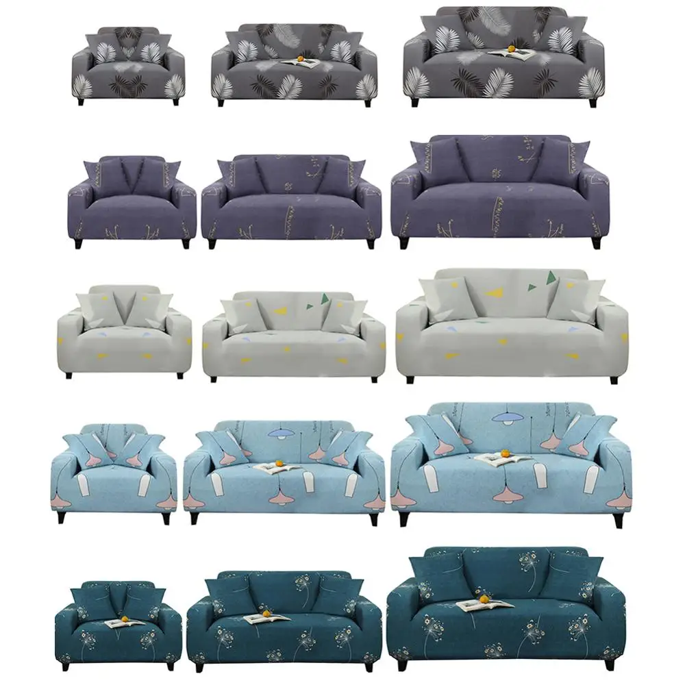 

Solid Printed Elastic Sofa Slipcover Sofa Cover Washable Furniture Protector Modern Three-seat Sofa 90-140cm/145-185cm/190-230cm