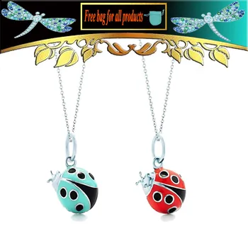 

Classic charm S925 Sterling silver Ladybug Pendant Necklaces for Women Valentine Gift 1:1 Luxury Brand Jewelry
