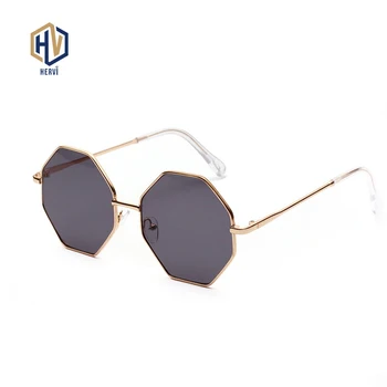 

Women Vintage Sunglasses Men Metal Gold Green Brown 2020 Male Hexagon Sun Glasses ladies Polygon UV400