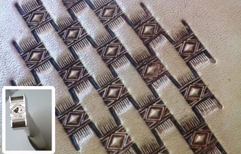 

Advanced steel straw mat Diamond pattern Hand-work unique design leather working tools carving punches stamp craft