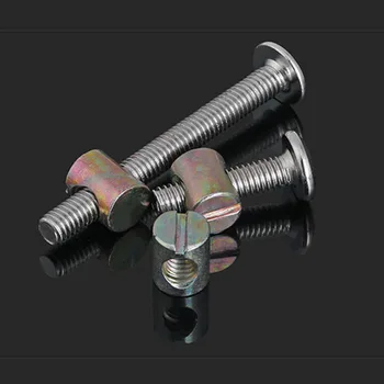 

Furniture Bolt Nut Set Cross Round Flat Head Screw Hammer Nut Set Bookcase Crib Screw Nut Set 2PCS