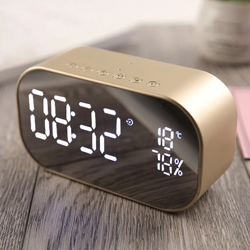EPULA bluetooth динамик двойной динамик зеркальный bluetooth динамик поддержка FM часы Портативный беспроводной громкий динамик s для телефона