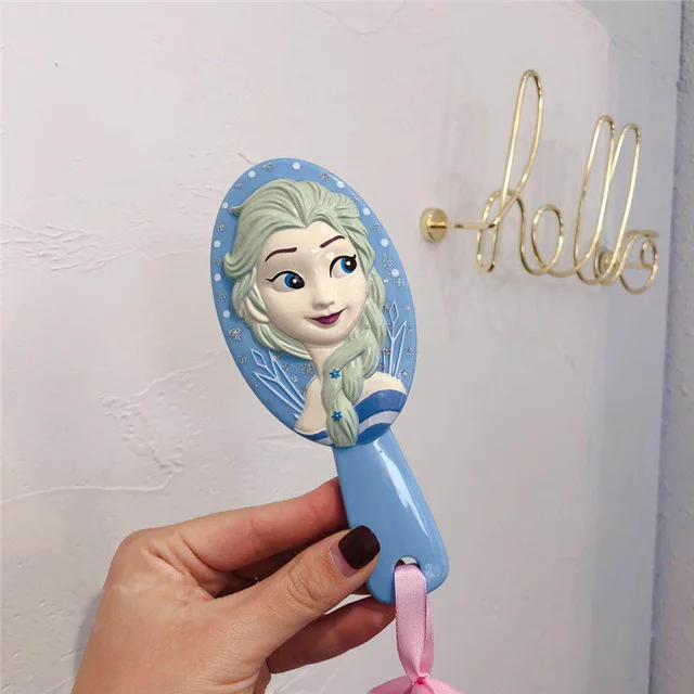 8 Дисней Принцесса замороженная щетка для волос brosse cheveux Kids нежная Антистатическая щетка кудрявый клубок Русалка щетина ручка Клубок Расческа - Цвет: 8